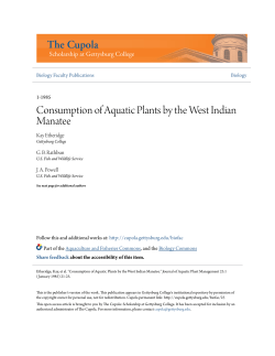 Consumption of Aquatic Plants by the West Indian Manatee