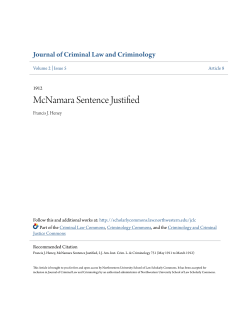 McNamara Sentence Justified - Northwestern University School of