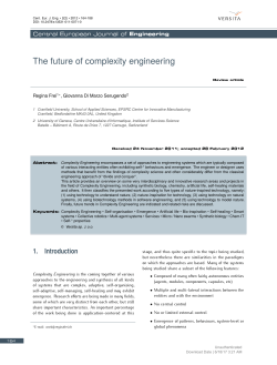 The future of complexity engineering