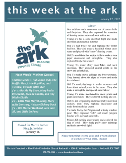 this week at the ark - The Ark Preschool Rockwall, TX