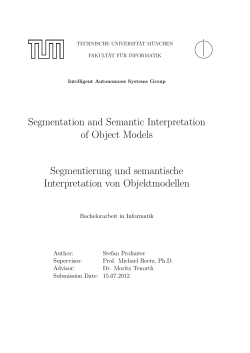 Segmentation and Semantic Interpretation of Object Models