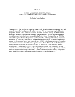 ABSTRACT NAMES AND GEOGRAPHIC FEATURES: AN