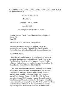 Forsythe v. Longboat Key Beach Erosion Dist.