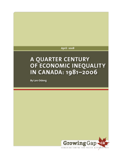 a quarter century of economic inequality in canada: 1981&ndash;2006