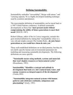 Defining Sustainability