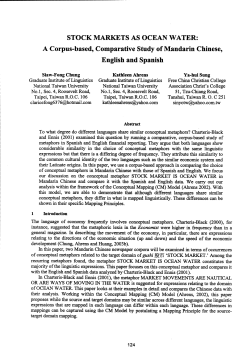 STOCK MARKETS AS OCEAN WATER