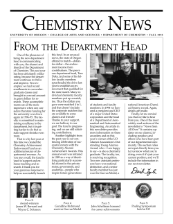 Newsletter pc - Department of Chemistry and Biochemistry
