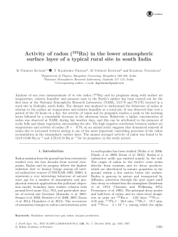 Activity of radon (222Rn) in the lower atmospheric surface layer of a
