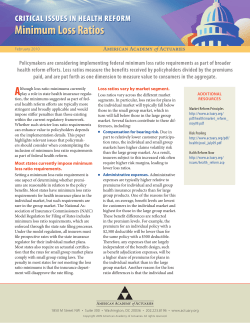 Minimum Loss Ratios - American Academy of Actuaries