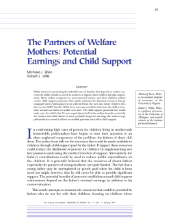 The Partners of Welfare Mothers: Potential Earnings and Child Support