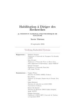 Habilitation &agrave; Diriger des Recherches