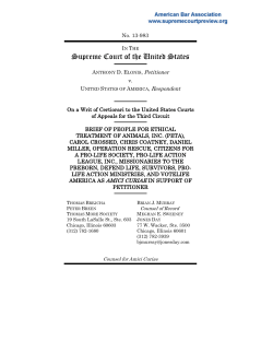 Brief for People for Ethical Treatment of Animals, Inc (PETA) et al