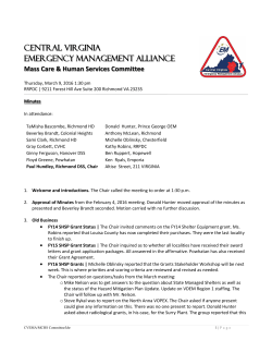 Central Virginia Urban Area Workgroup