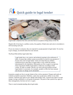 Quick guide to legal tender
