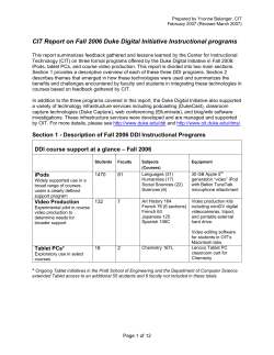 CIT Report on Fall 2006 Duke Digital Initiative Instructional programs