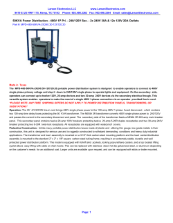 50KVA Power Distribution - 480V 1P Pri. - 240/120V Sec.