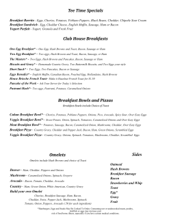 Brunch Menu - Royal Oaks Country Club