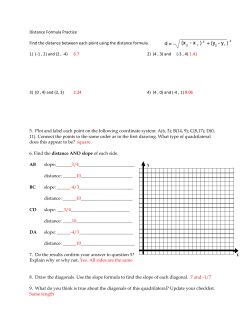 Distance Formula Practice Find the distance between each point