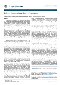 Defining Chemistry in the Twenty
