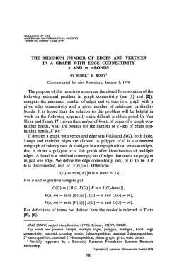 THE MINIMUM NUMBER OF EDGES AND VERTICES IN A GRAPH