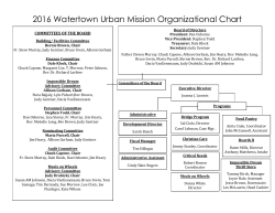2016 Watertown Urban Mission Organizational Chart