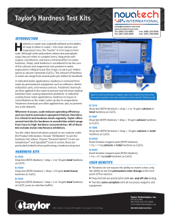 Taylor`s Hardness Test Kits - Nova