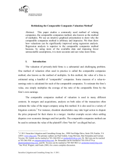 Rethinking the Comparable Companies Valuation Method Abstract