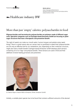 More than just `empty` calories: polysaccharides in food