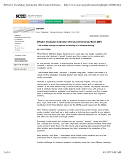 Effective Vocabulary Instruction