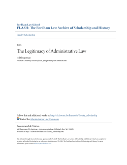 The Legitimacy of Administrative Law