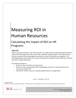 Measuring ROI in Human Resources