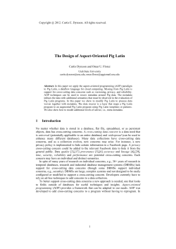 The Design of Aspect-Oriented Pig Latin