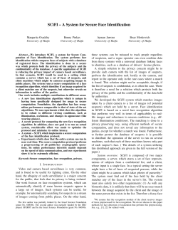 SCiFI &ndash; A System for Secure Face Identification