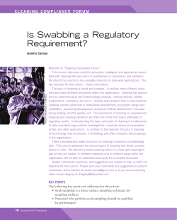 Is Swabbing a Regulatory Requirement?