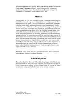 Price Determination for Corn and Wheat