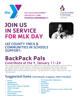 JOIN US IN SERVICE FOR MLK DAY BackPack Pals