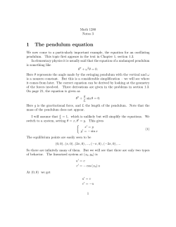 1 The pendulum equation