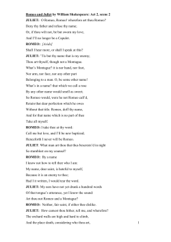 Romeo and Juliet by William Shakespeare