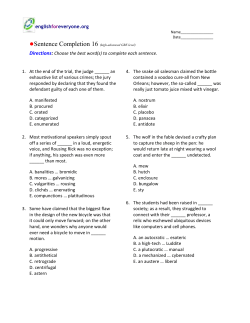 Sentence Completion 16