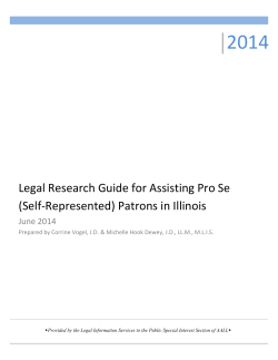 Legal Research Guide for Assisting Pro Se (Self