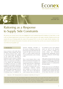 Rationing as a Response to Supply Side Constraints