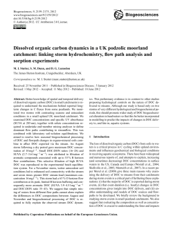 Dissolved organic carbon dynamics in a UK