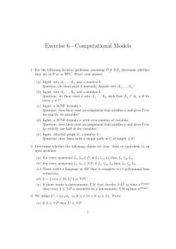 Exercise 6 - Computational Models