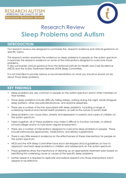 Sleep Problems and Autism