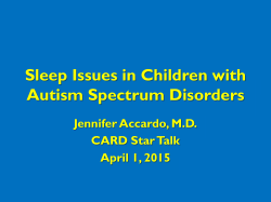 Sleep Issues in Children with Autism Spectrum Disorders