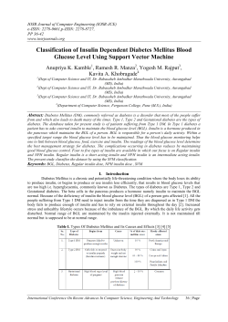 Classification of Insulin Dependent Diabetes Mellitus Blood Glucose