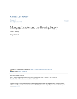 Mortgage Lenders and the Housing Supply