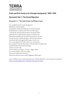 Push and Pull Factors for Chicago Immigrants, 1890