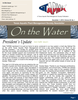 Texas Aquatic Plant Management Society Newsletter