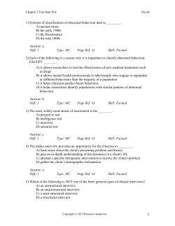 1) Systems of classification of abnormal behaviour date to ______. A